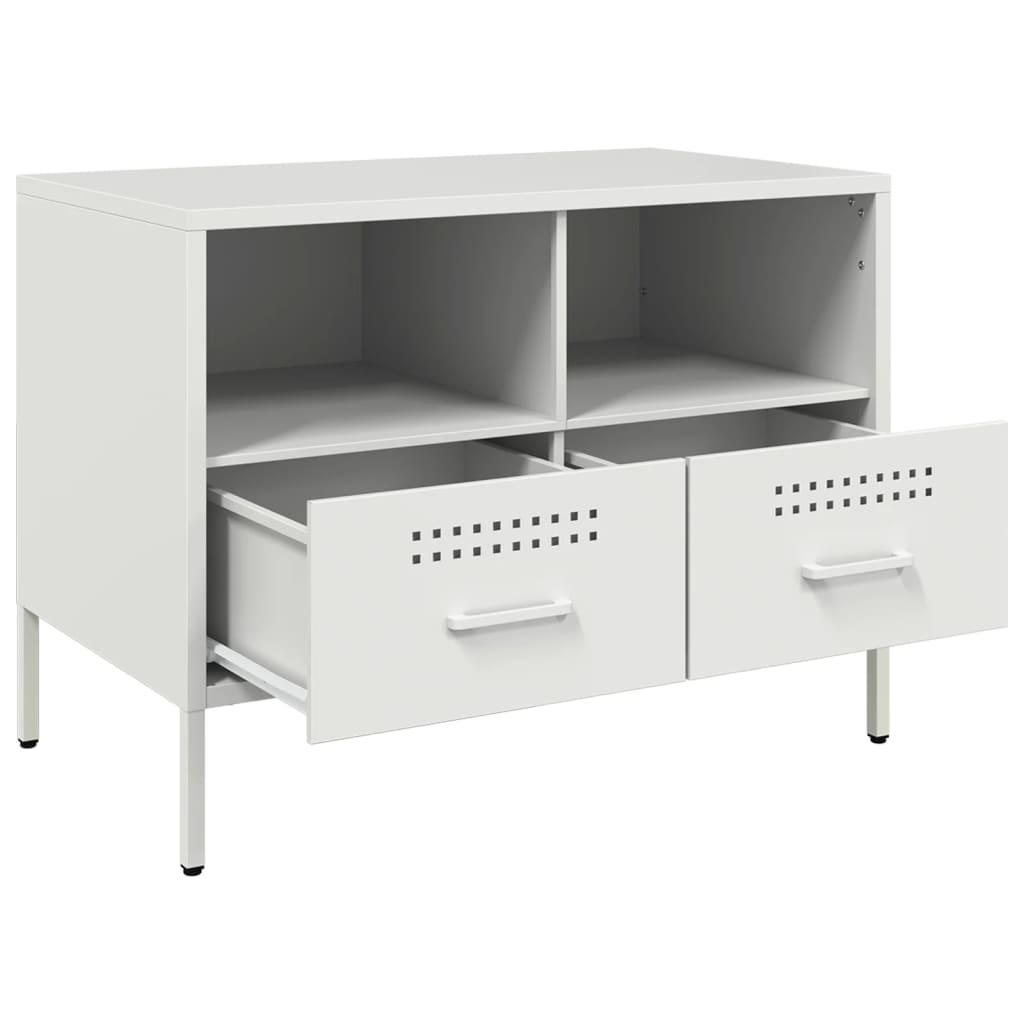 vidaXL Szafki pod telewizor, 2 szt., białe, 68x39x50,5 cm, stalowe