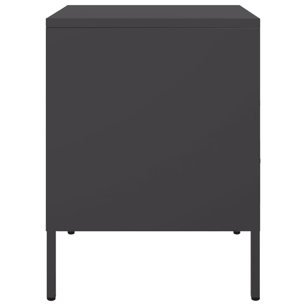 vidaXL Szafka nocna, czarna, 36x39x50,5 cm, stal