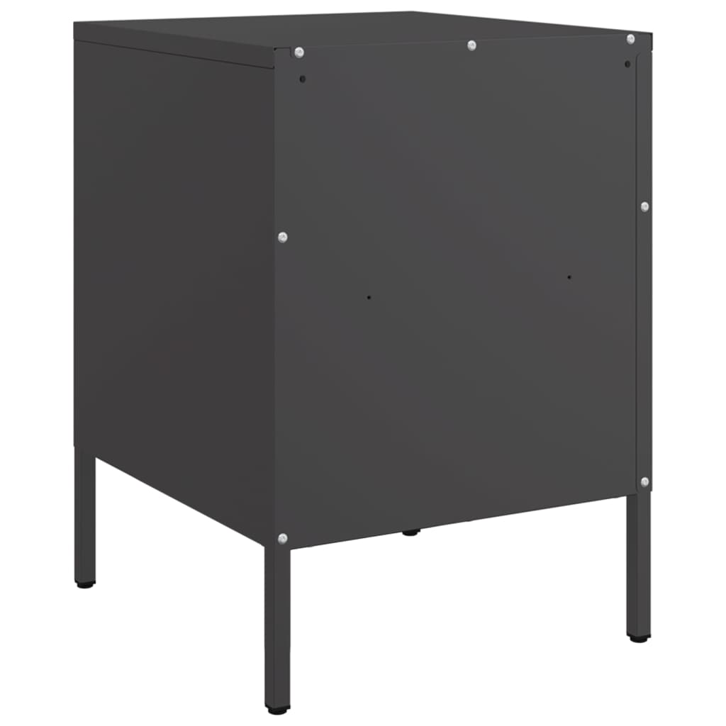 vidaXL Szafka nocna, czarna, 36x39x50,5 cm, stal