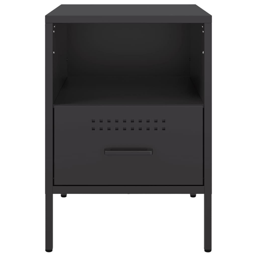 vidaXL Szafki nocne, 2 szt., czarne, 36x39x50,5 cm, stal