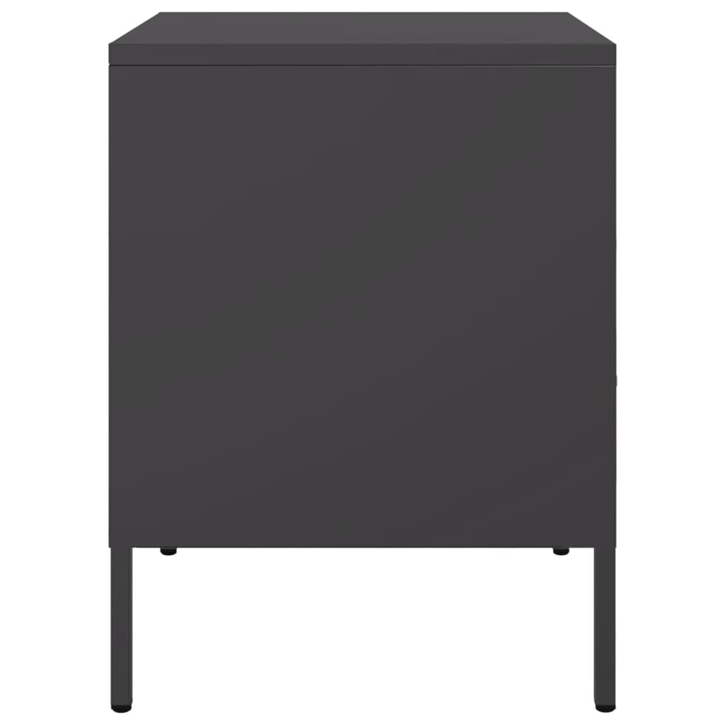 vidaXL Szafki nocne, 2 szt., czarne, 36x39x50,5 cm, stal