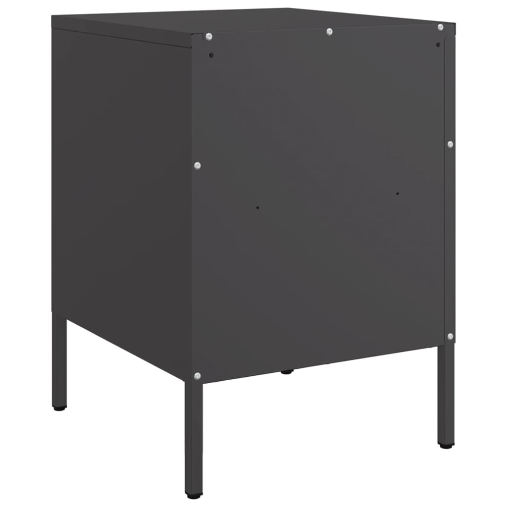 vidaXL Szafki nocne, 2 szt., czarne, 36x39x50,5 cm, stal