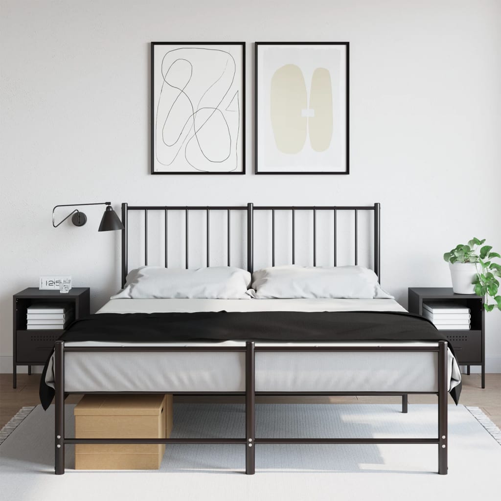 vidaXL Szafki nocne, 2 szt., czarne, 36x39x50,5 cm, stal
