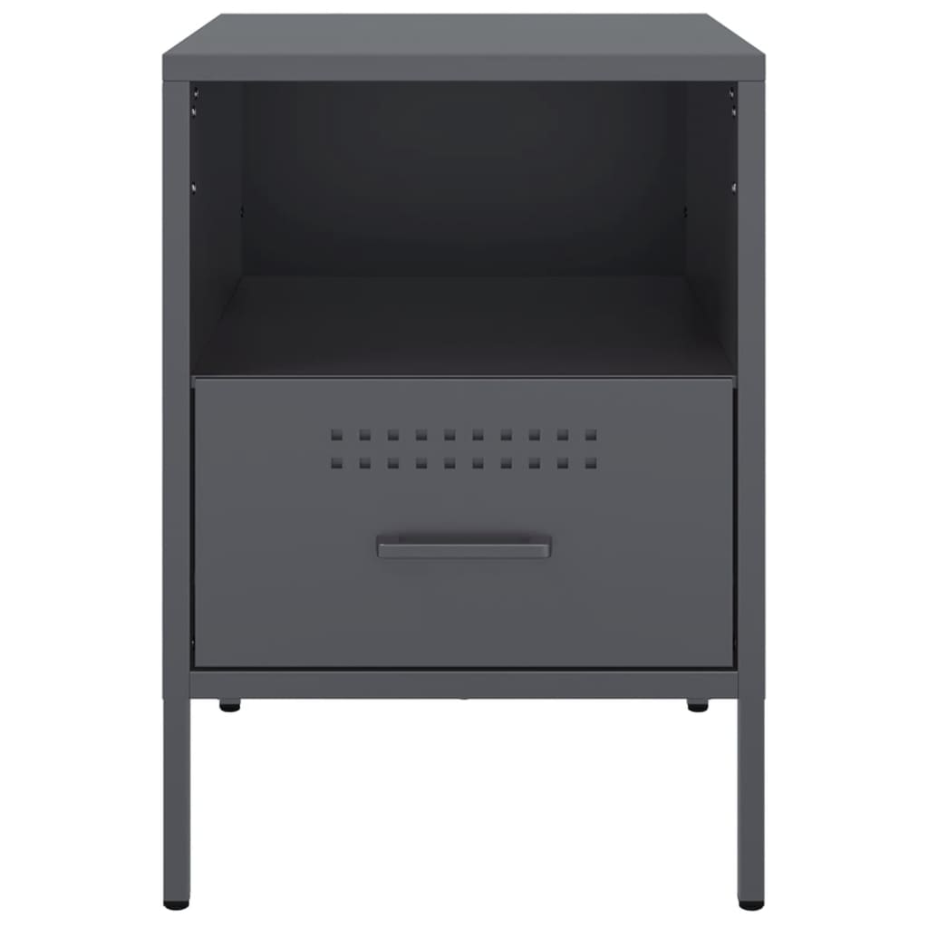 vidaXL Szafka nocna, antracytowa, 36x39x50,5 cm, stal