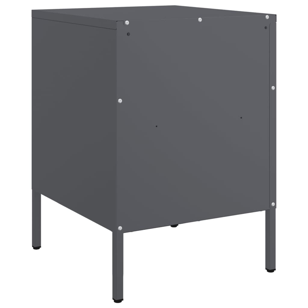vidaXL Szafka nocna, antracytowa, 36x39x50,5 cm, stal