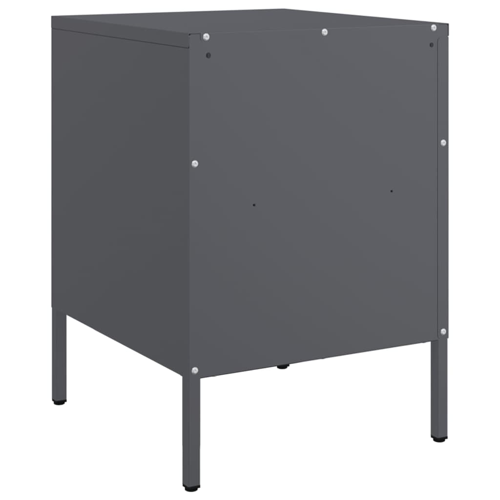 vidaXL Szafki nocne, 2 szt., antracytowe, 36x39x50,5 cm, stal