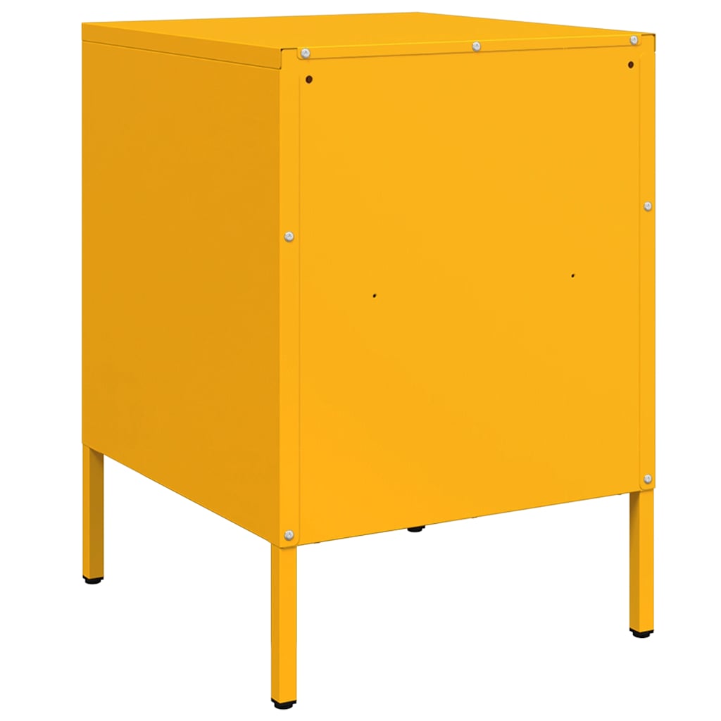 vidaXL Szafki nocne, 2 szt., musztardowe, 36x39x50,5 cm, stal