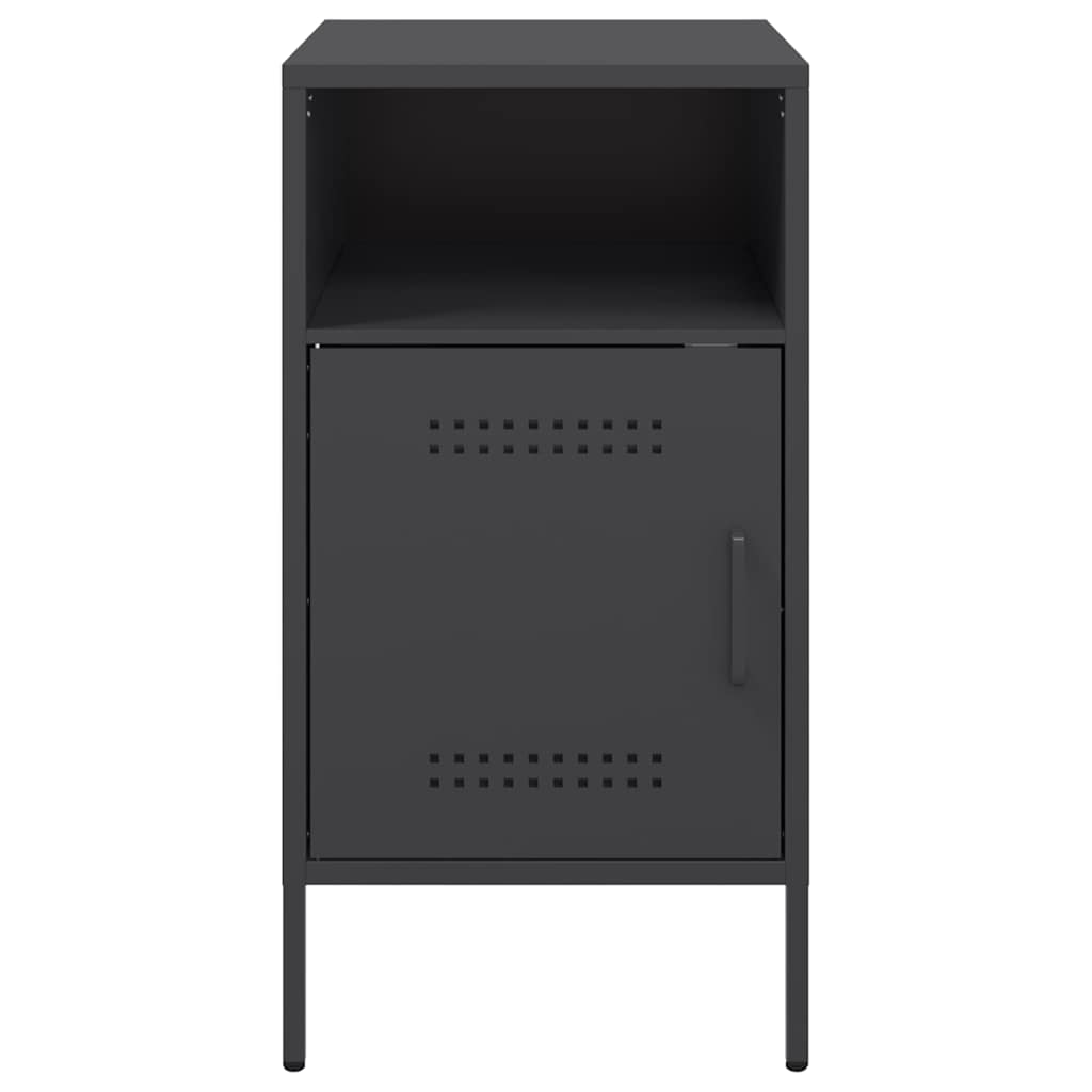 vidaXL Szafka nocna, czarna, 36x39x68 cm, stal