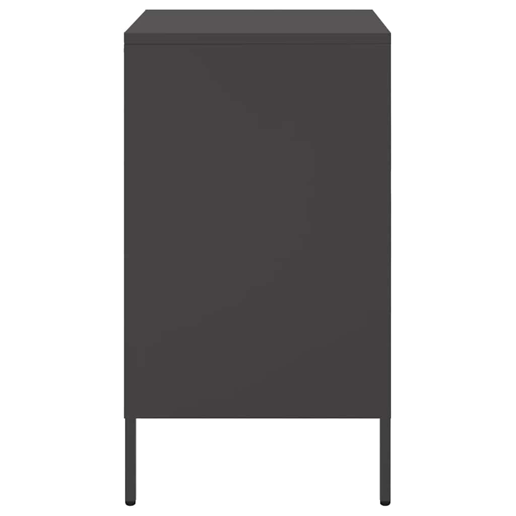 vidaXL Szafka nocna, czarna, 36x39x68 cm, stal