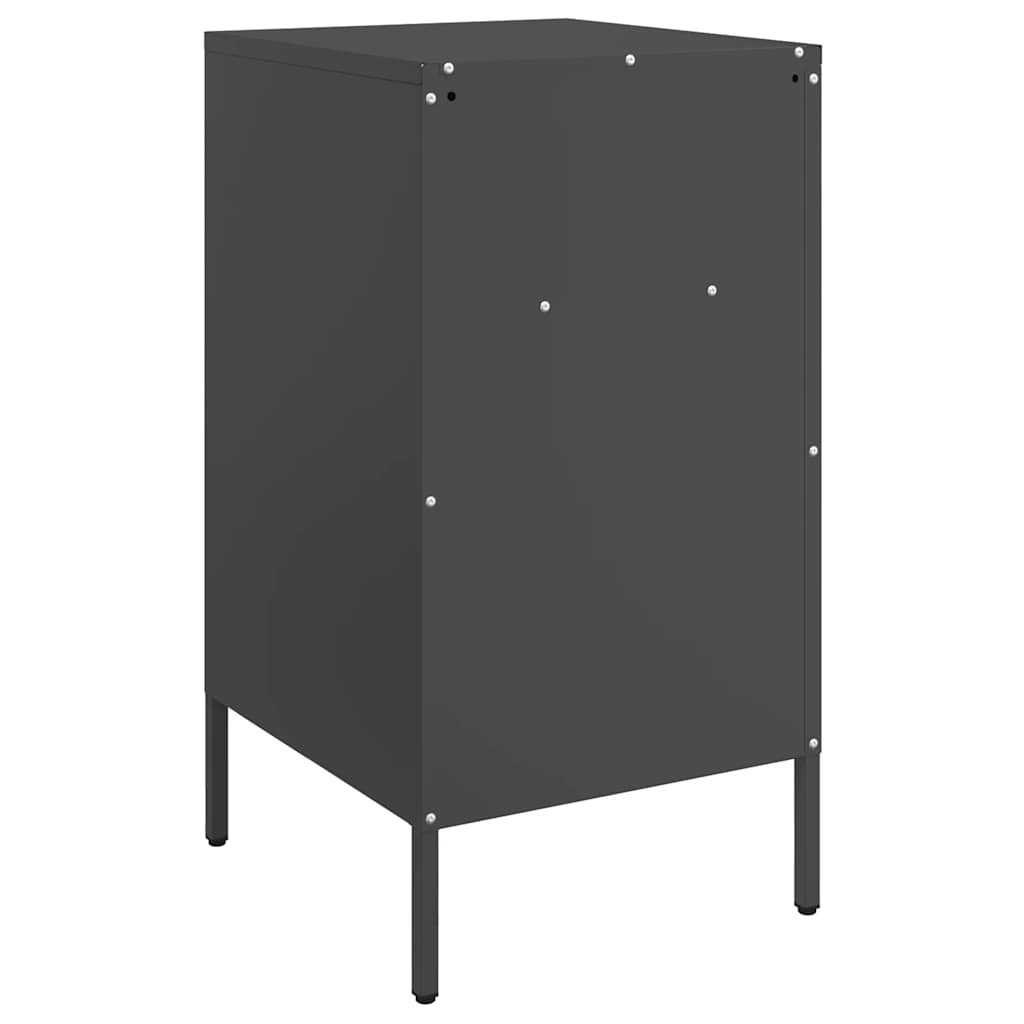 vidaXL Szafka nocna, czarna, 36x39x68 cm, stal