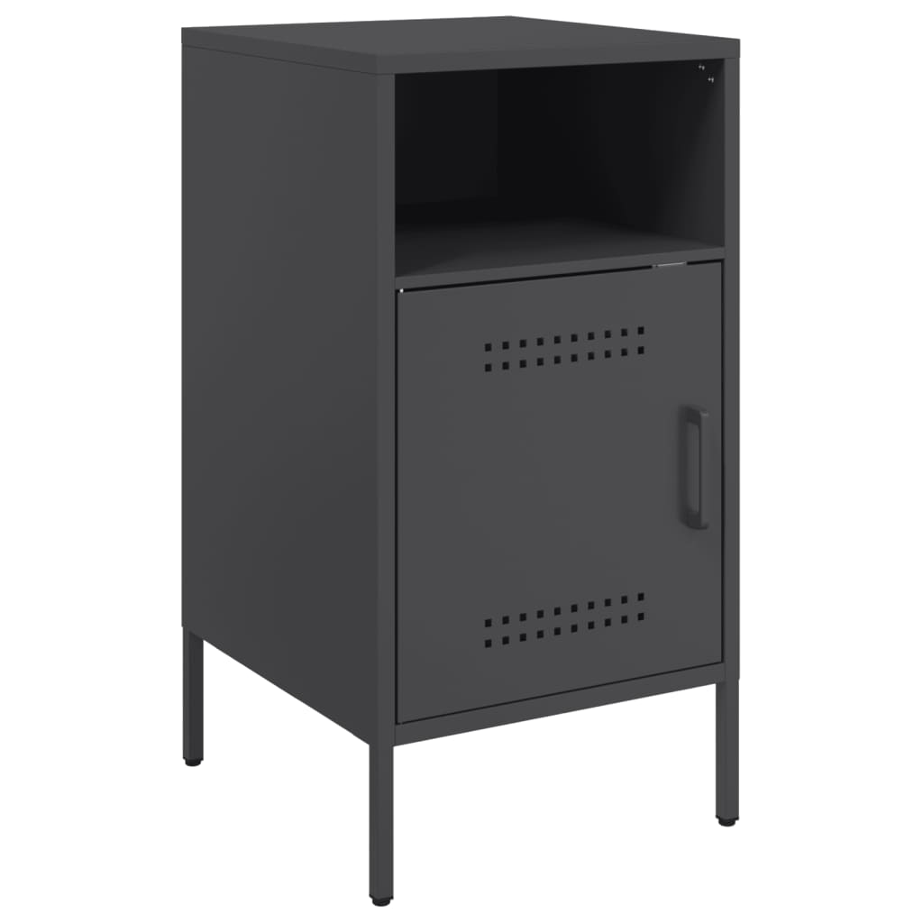 vidaXL Szafki nocne, 2 szt., czarne, 36x39x68 cm, stal