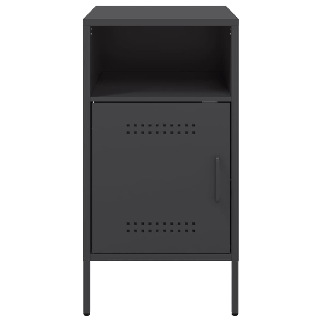 vidaXL Szafki nocne, 2 szt., czarne, 36x39x68 cm, stal