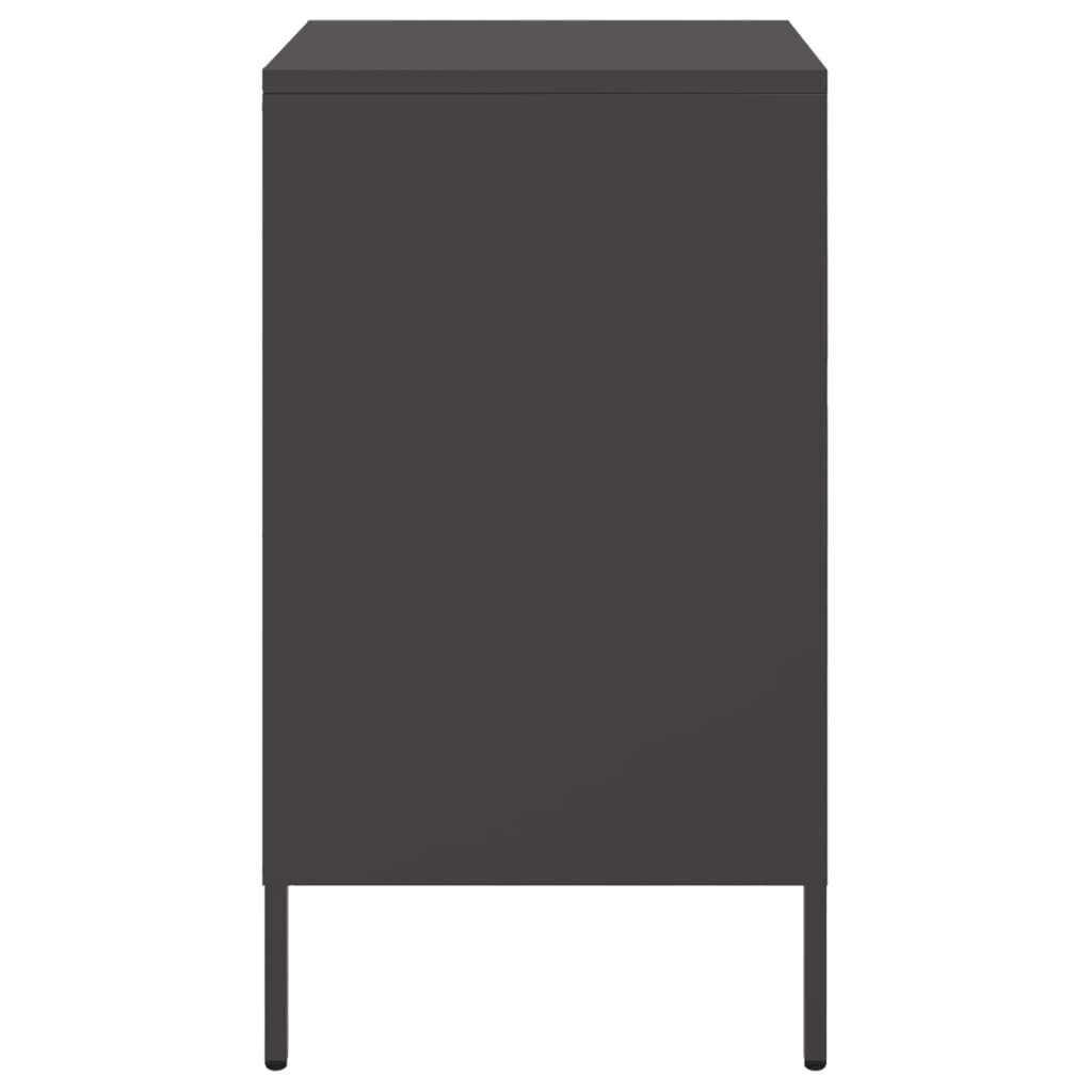 vidaXL Szafki nocne, 2 szt., czarne, 36x39x68 cm, stal