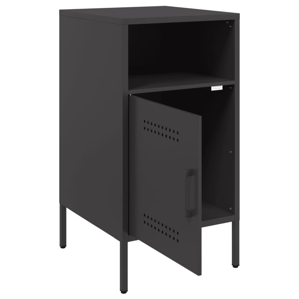 vidaXL Szafki nocne, 2 szt., czarne, 36x39x68 cm, stal