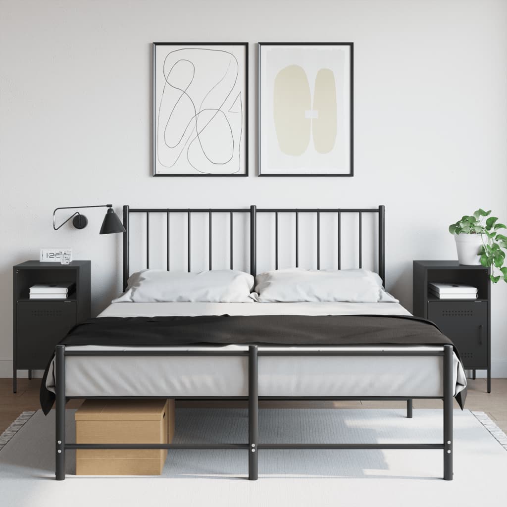vidaXL Szafki nocne, 2 szt., czarne, 36x39x68 cm, stal