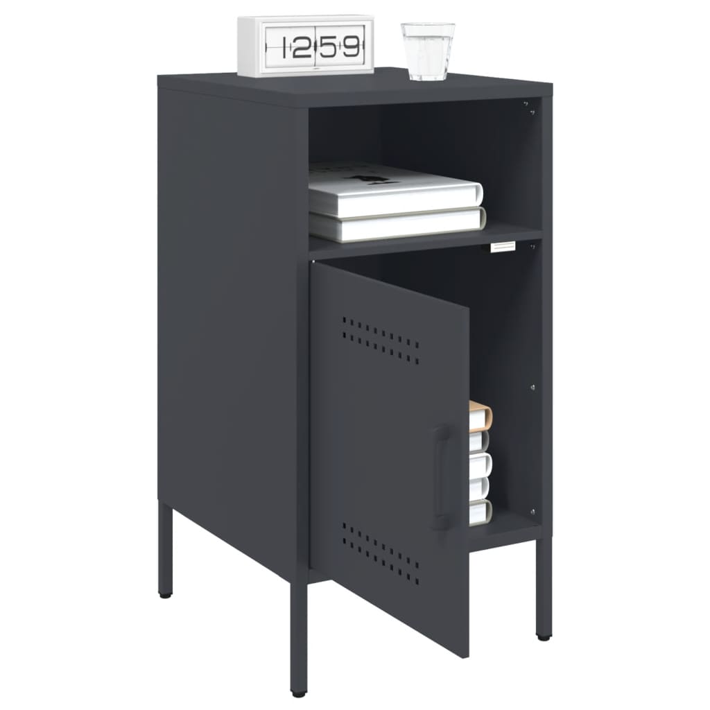 vidaXL Szafka nocna, antracyt, 36x39x68 cm, stal