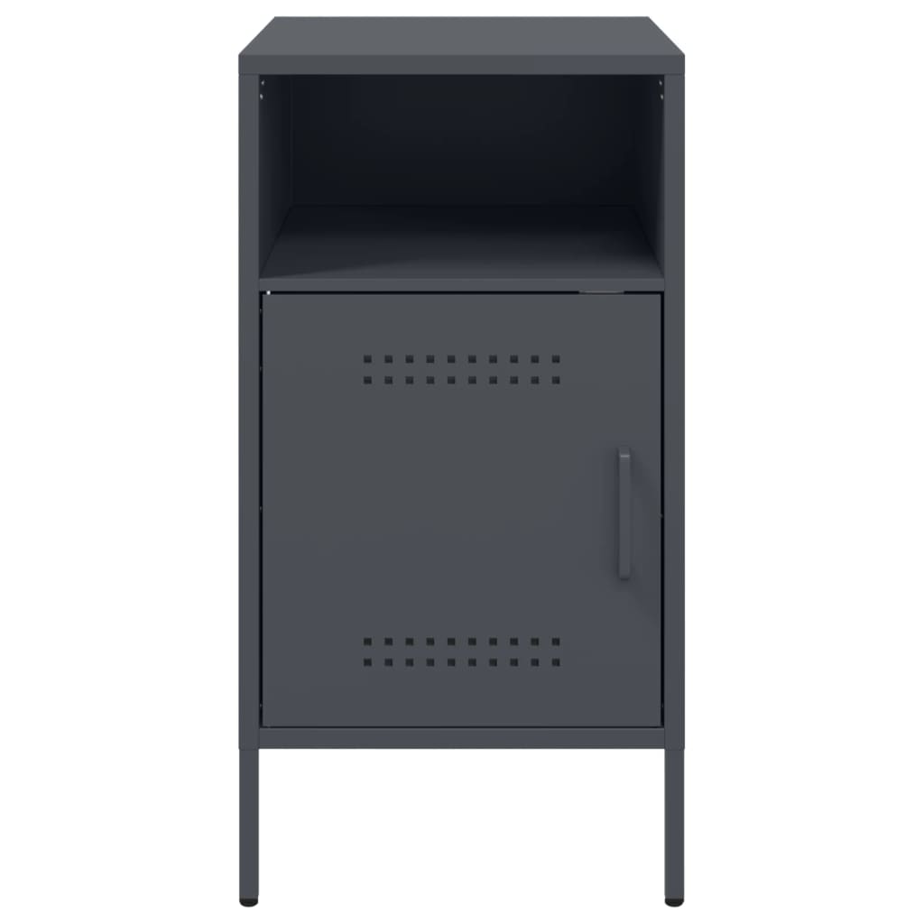 vidaXL Szafka nocna, antracyt, 36x39x68 cm, stal