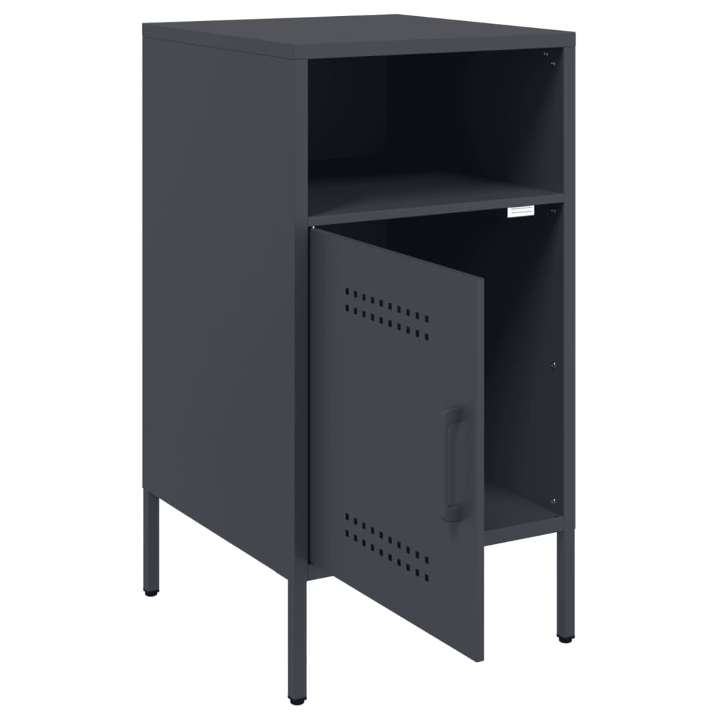 vidaXL Szafka nocna, antracyt, 36x39x68 cm, stal