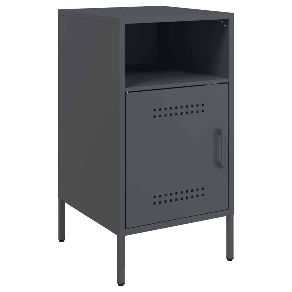 vidaXL Szafki nocne, 2 szt., antracytowe, 36x39x68 cm, stal