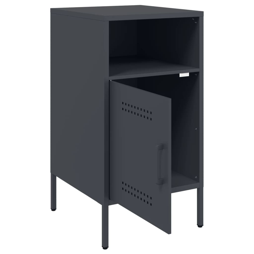 vidaXL Szafki nocne, 2 szt., antracytowe, 36x39x68 cm, stal