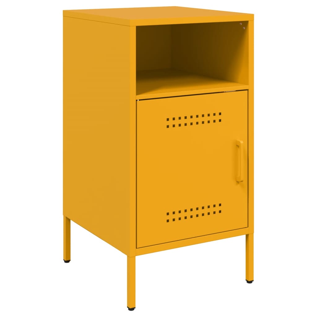vidaXL Szafki nocne, 2 szt., musztardowe, 36x39x68 cm, stal