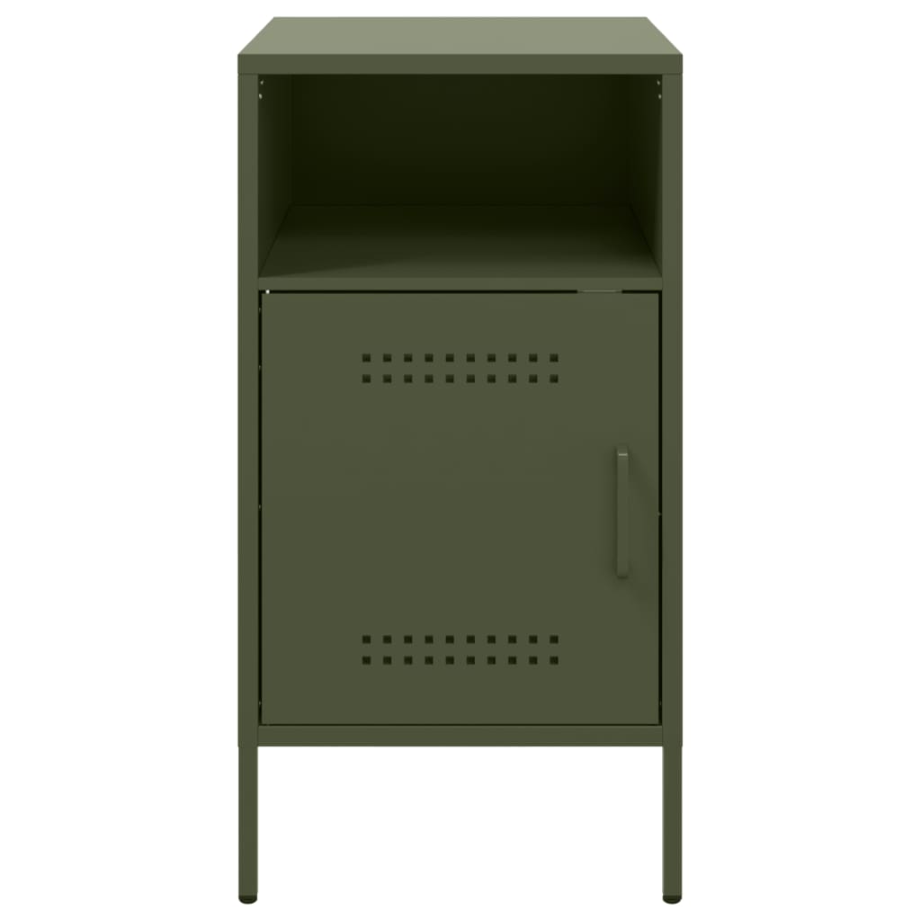 vidaXL Szafki nocne, 2 szt., oliwkowe, 36x39x68 cm, stal