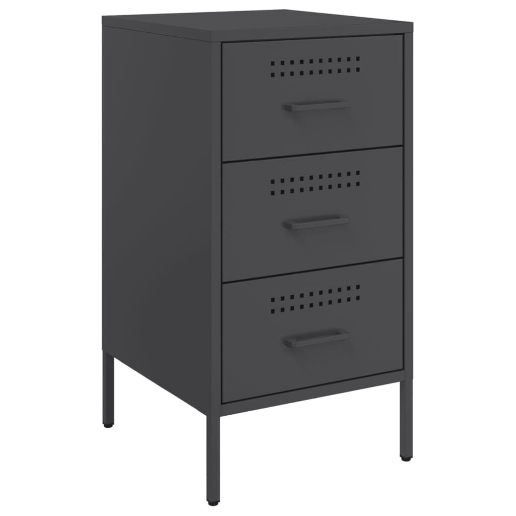 vidaXL Szafki nocne, 2 szt., czarne, 36x39x68 cm, stal
