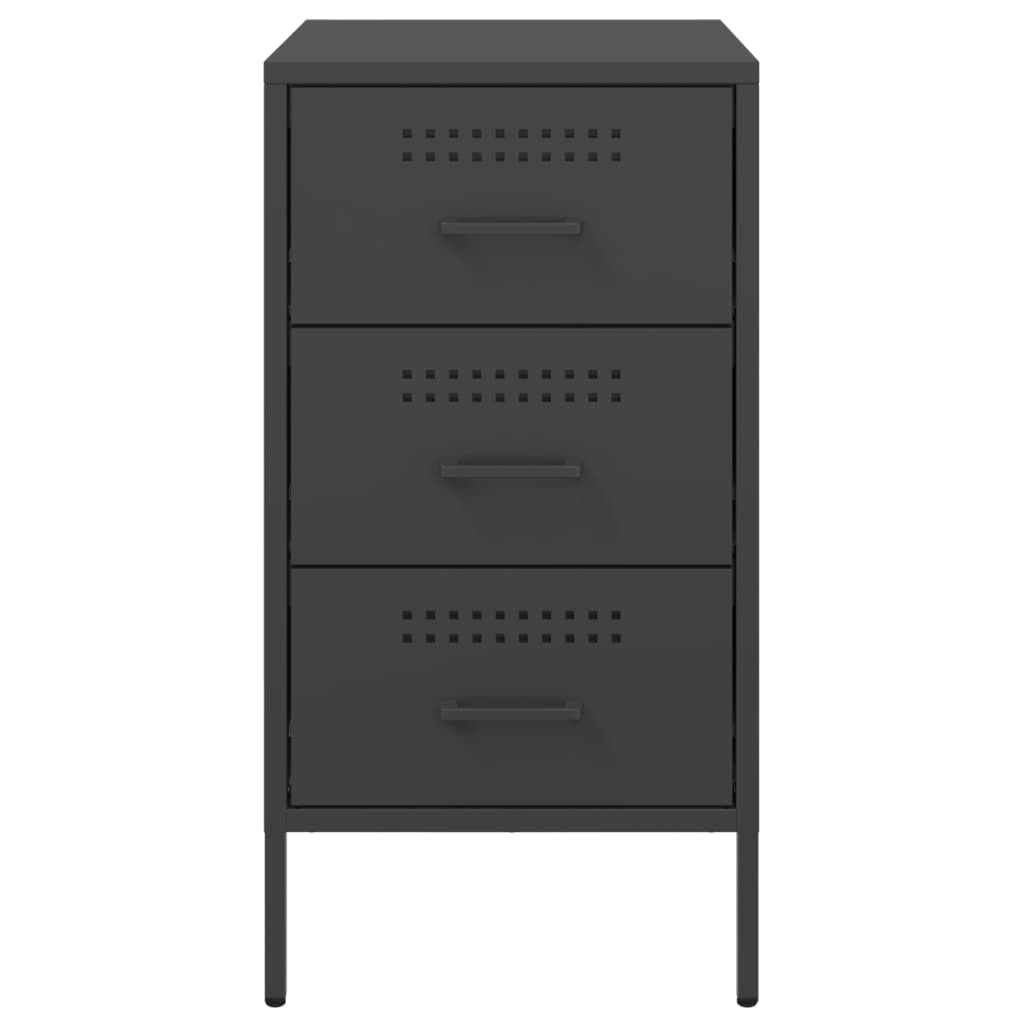 vidaXL Szafki nocne, 2 szt., czarne, 36x39x68 cm, stal