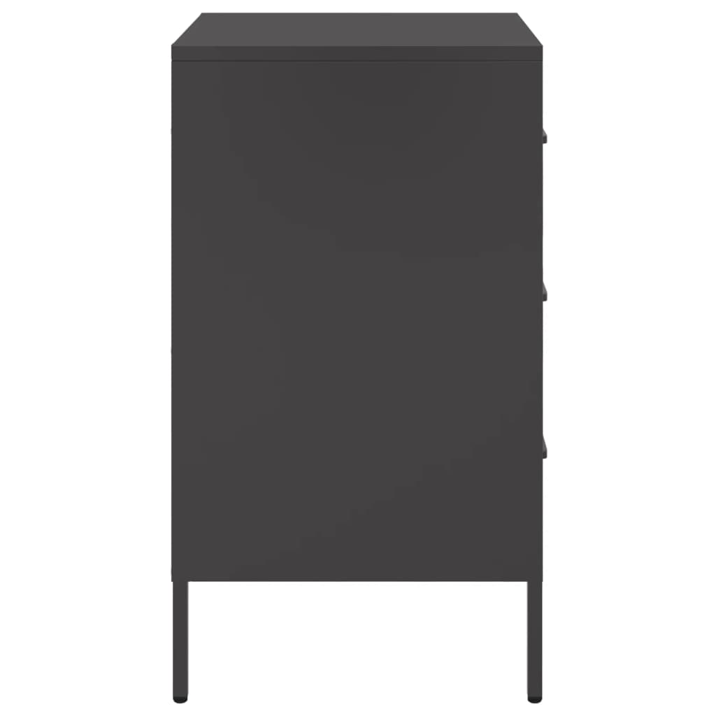 vidaXL Szafki nocne, 2 szt., czarne, 36x39x68 cm, stal