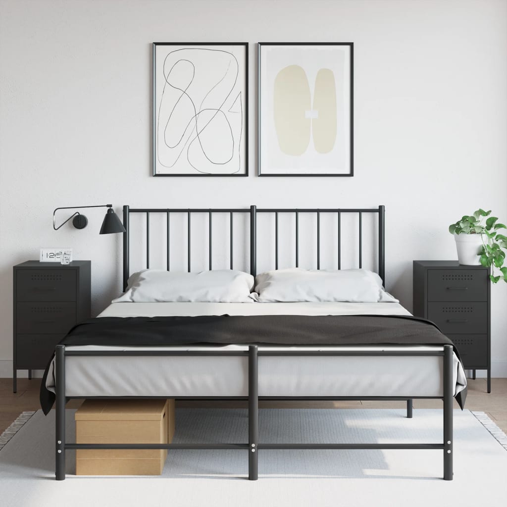 vidaXL Szafki nocne, 2 szt., czarne, 36x39x68 cm, stal