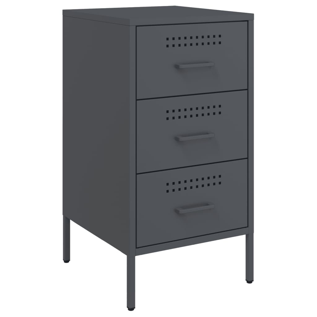 vidaXL Szafka nocna, antracyt, 36x39x68 cm, stal