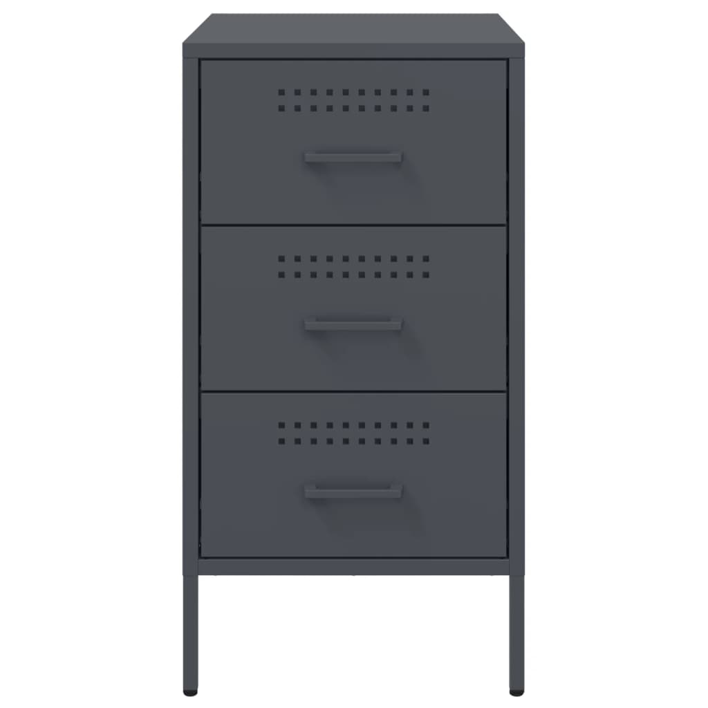 vidaXL Szafka nocna, antracyt, 36x39x68 cm, stal