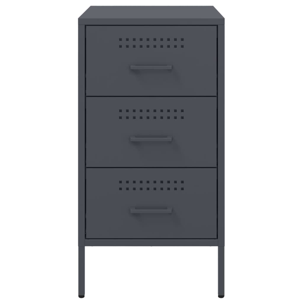 vidaXL Szafki nocne, 2 szt., antracytowe, 36x39x68 cm, stal