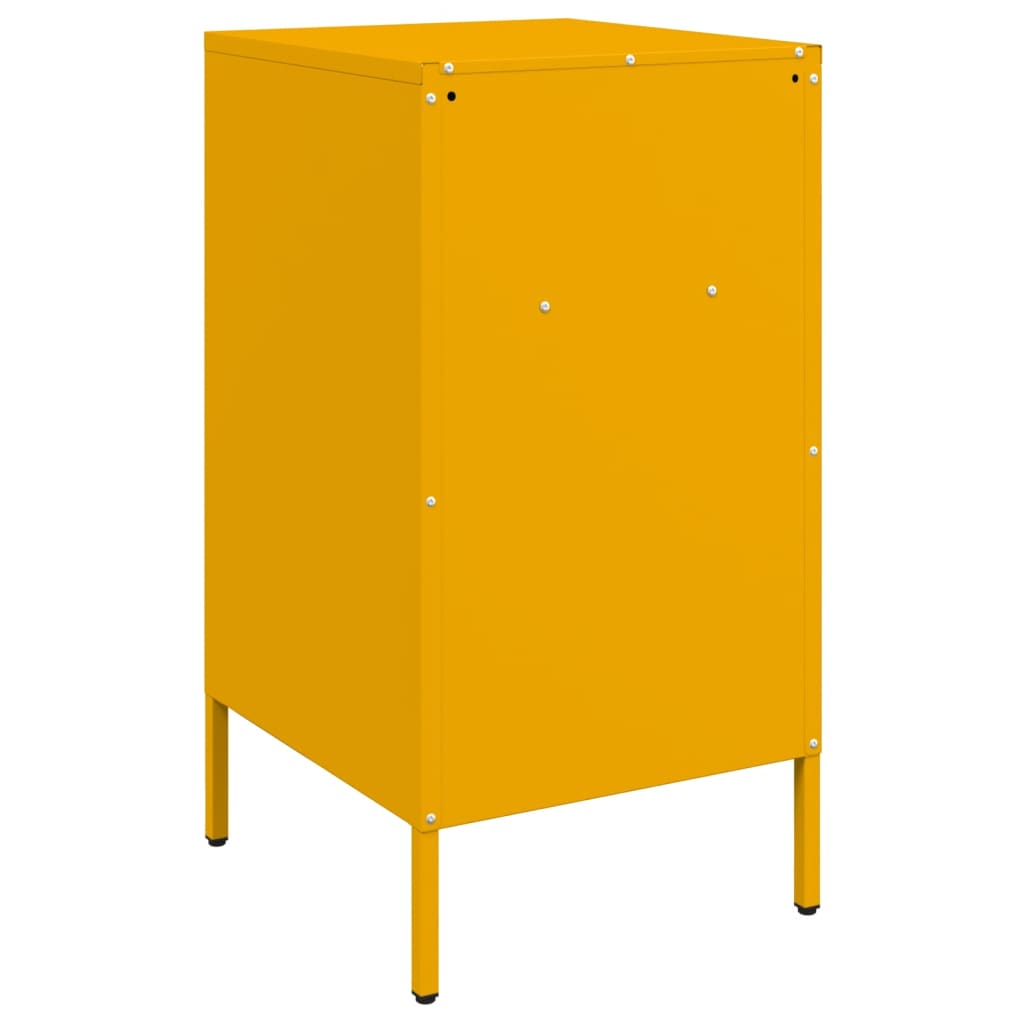 vidaXL Szafka nocna, musztardowa, 36x39x68 cm, stal