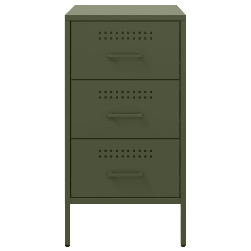 vidaXL Szafki nocne, 2 szt., oliwkowe, 36x39x68 cm, stal