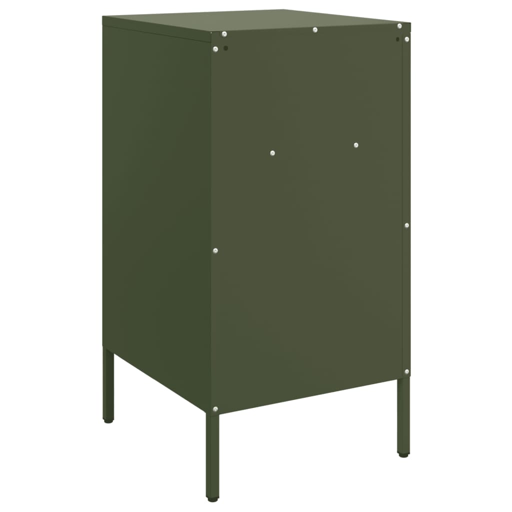 vidaXL Szafki nocne, 2 szt., oliwkowe, 36x39x68 cm, stal
