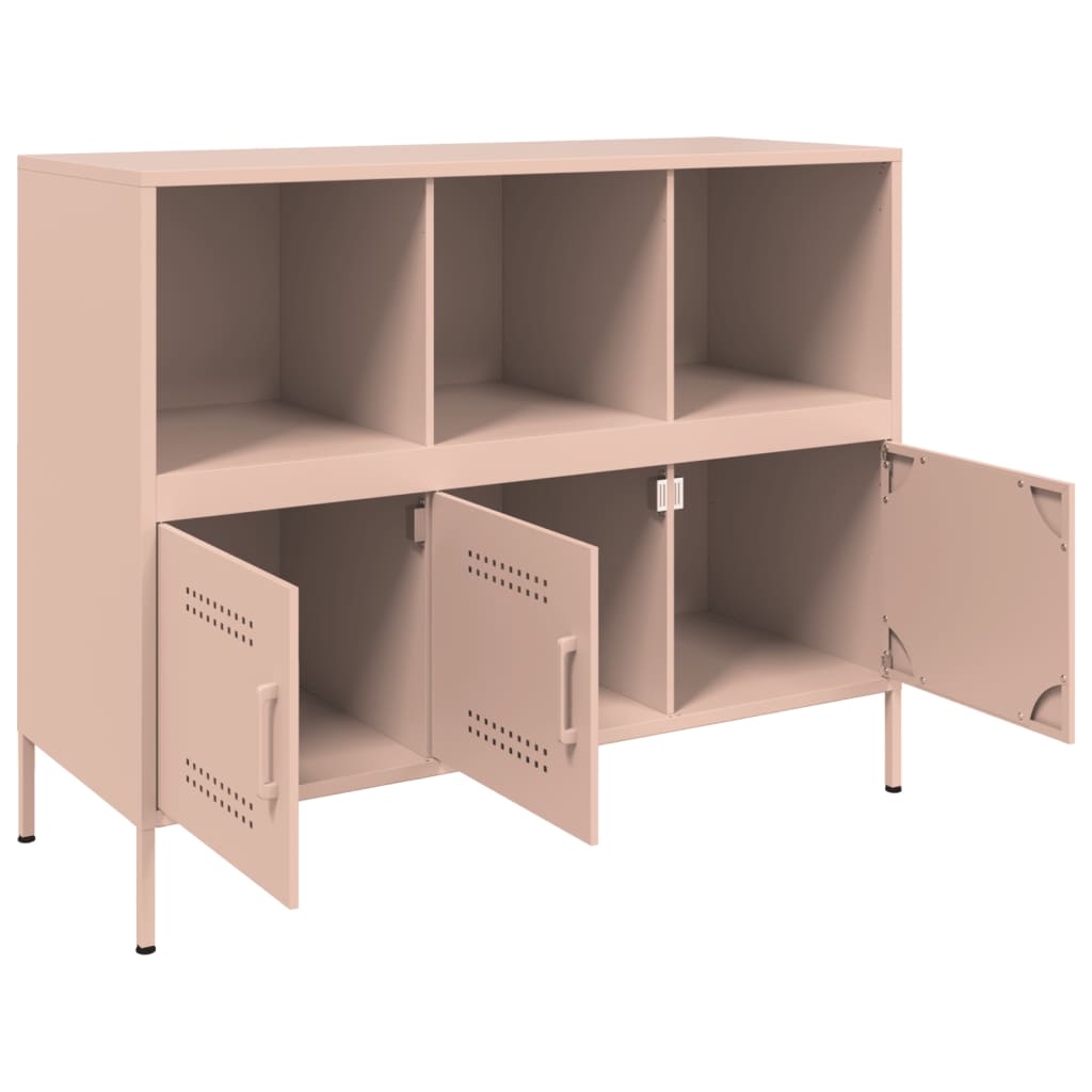 vidaXL Szafka, różowa, 100,5x39x79 cm, stal
