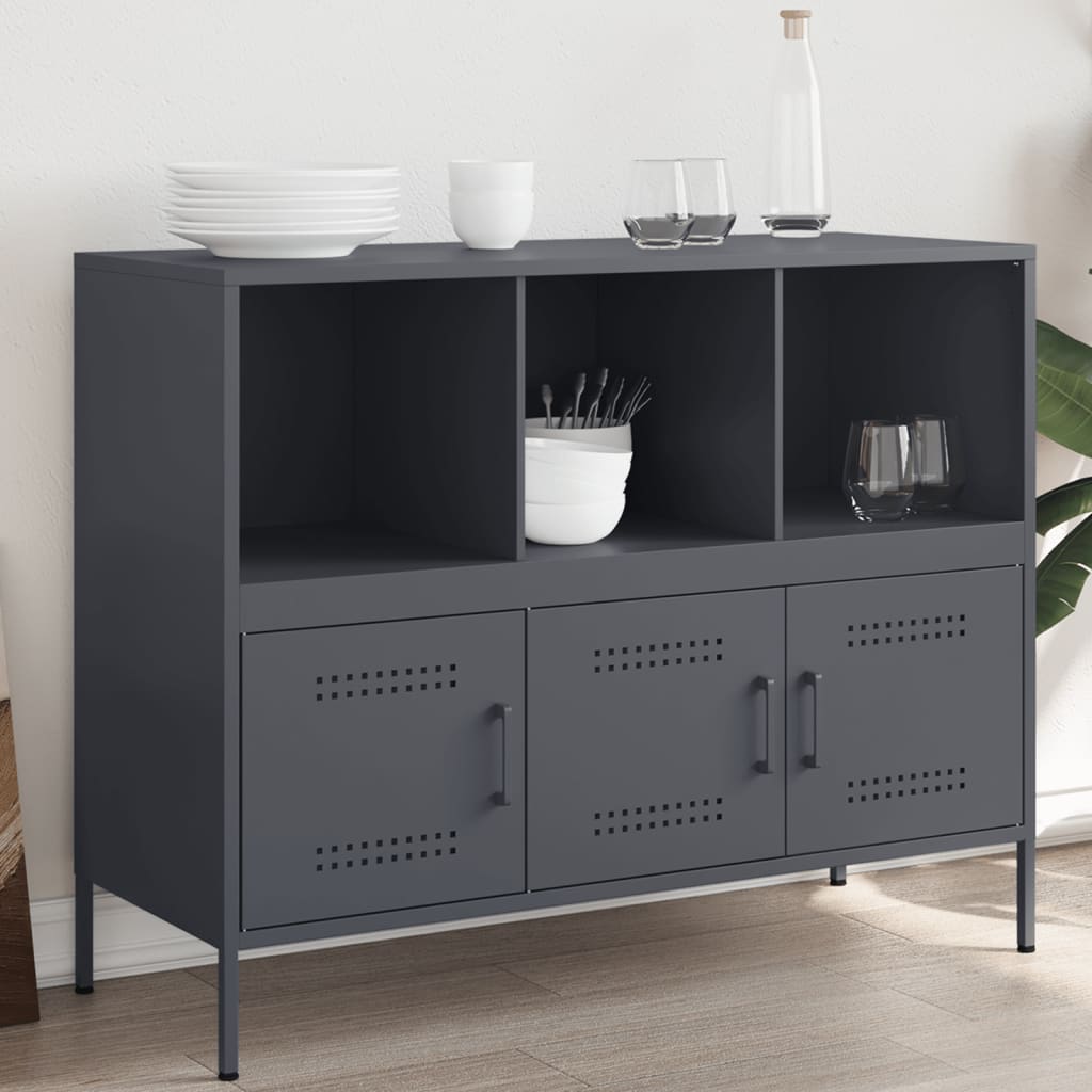 vidaXL Szafka, antracytowa, 100,5x39x79 cm, stal
