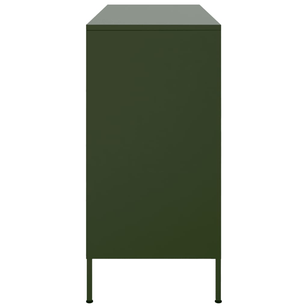 vidaXL Szafka, oliwkowa, 100,5x39x79 cm, stal