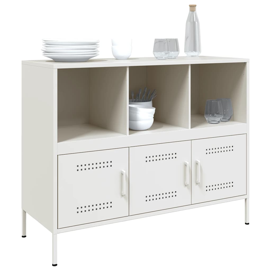 vidaXL Szafka, biała, 100,5x39x79 cm, stal