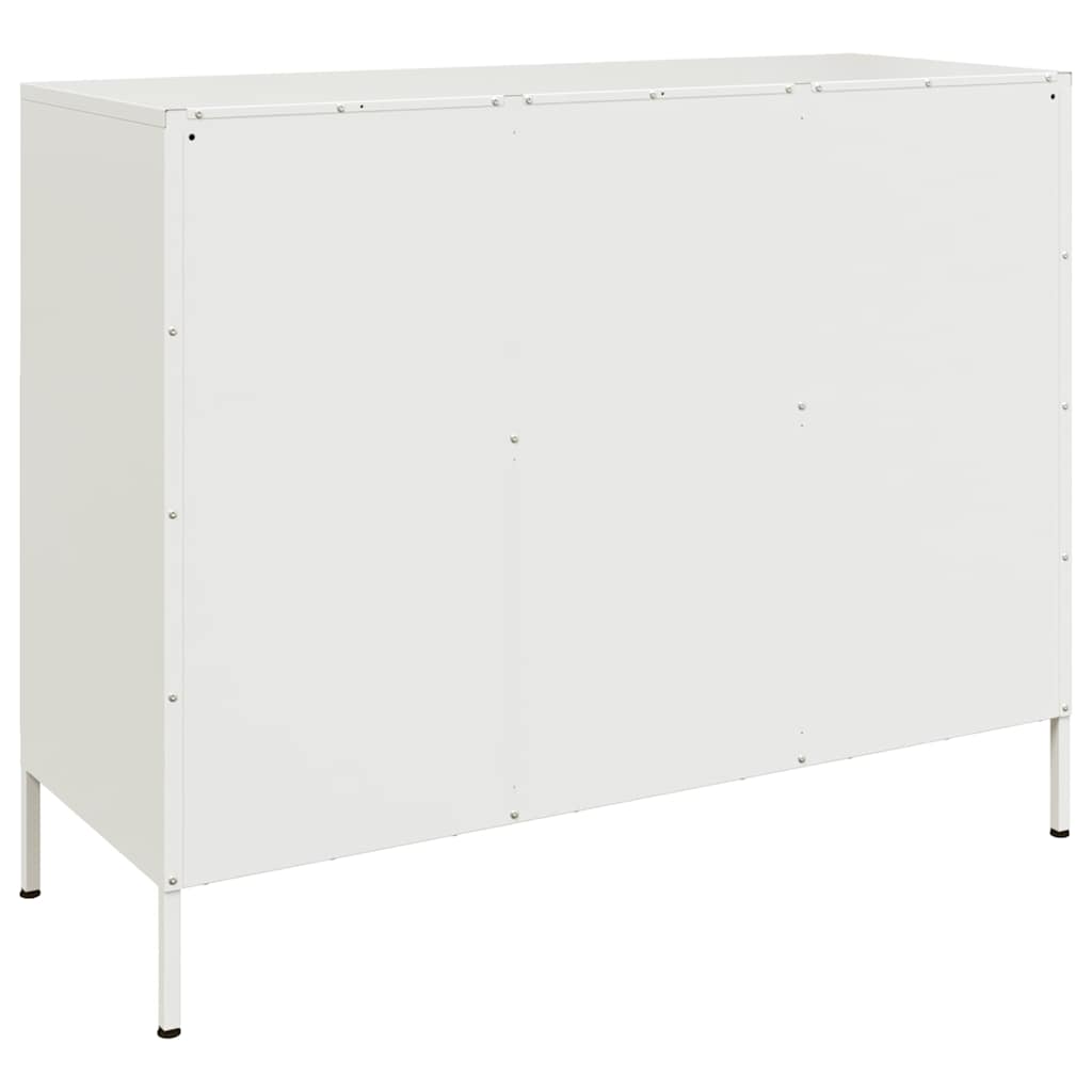vidaXL Szafka, biała, 100,5x39x79 cm, stal