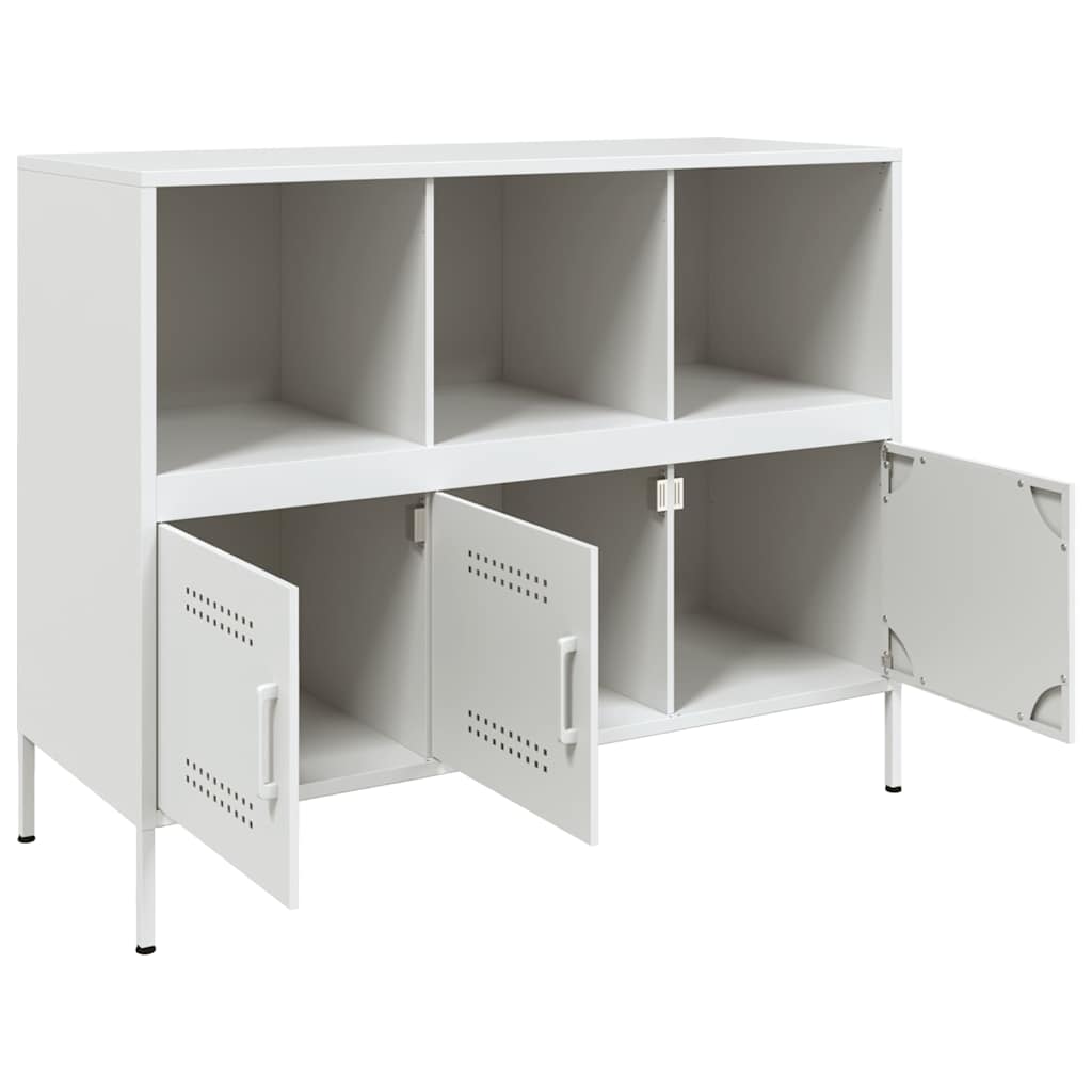 vidaXL Szafka, biała, 100,5x39x79 cm, stal
