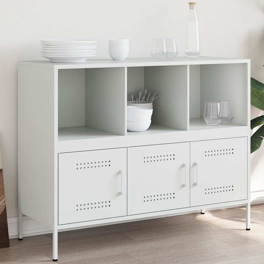 vidaXL Szafka, biała, 100,5x39x79 cm, stal
