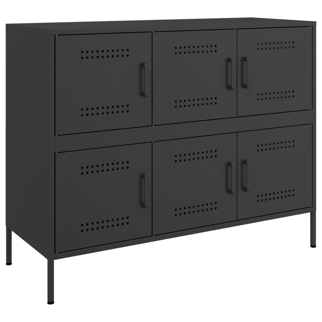 vidaXL Szafka, czarna, 100,5x39x79 cm, stal