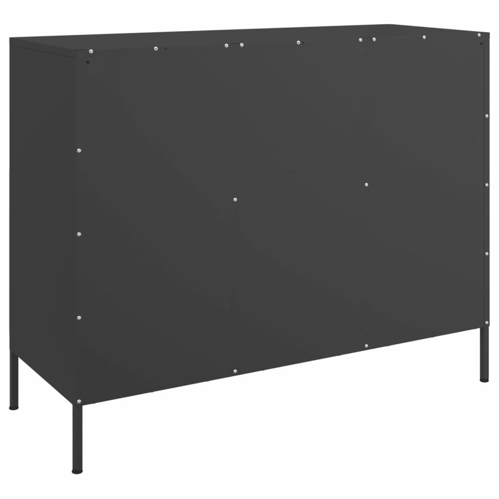 vidaXL Szafka, czarna, 100,5x39x79 cm, stal