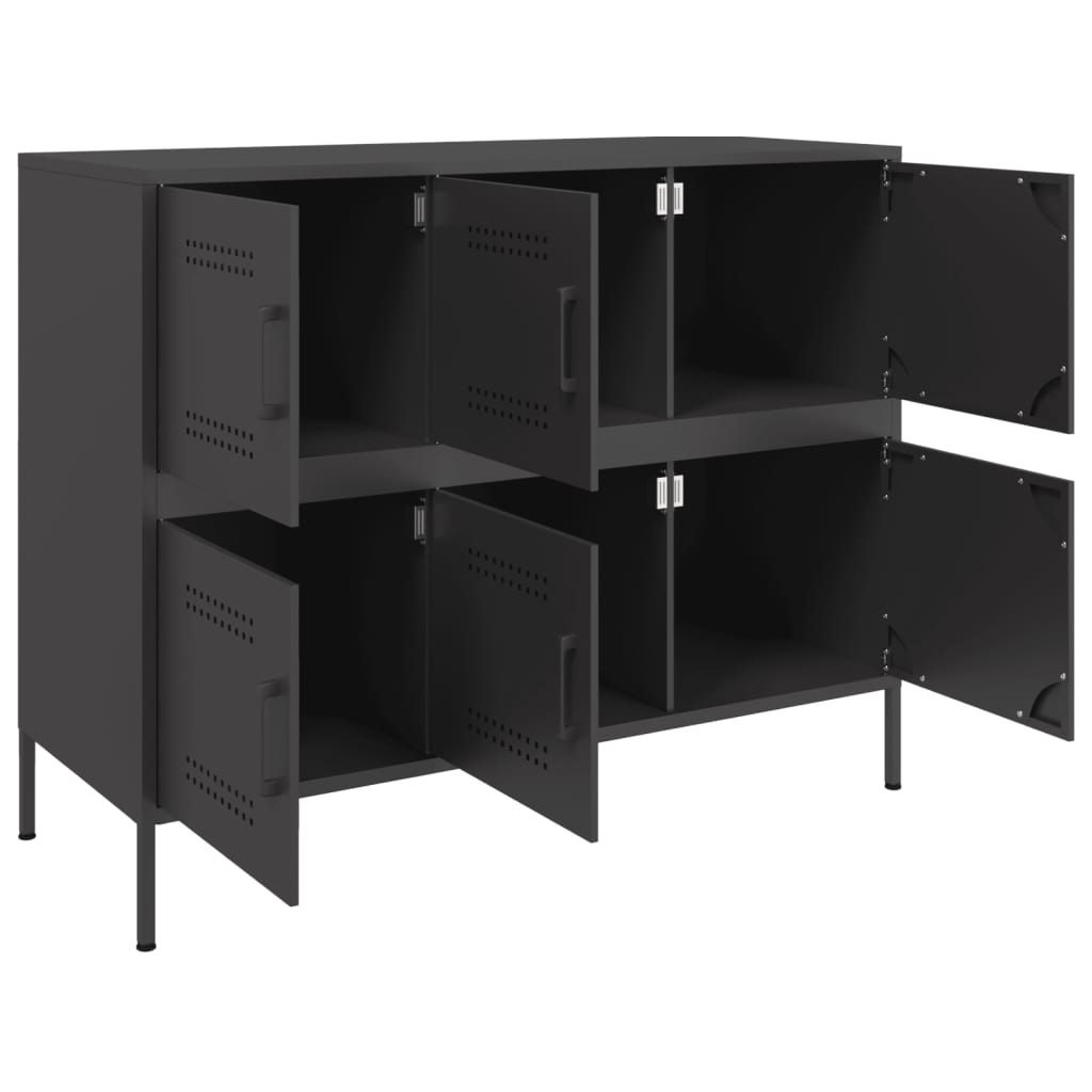 vidaXL Szafka, czarna, 100,5x39x79 cm, stal