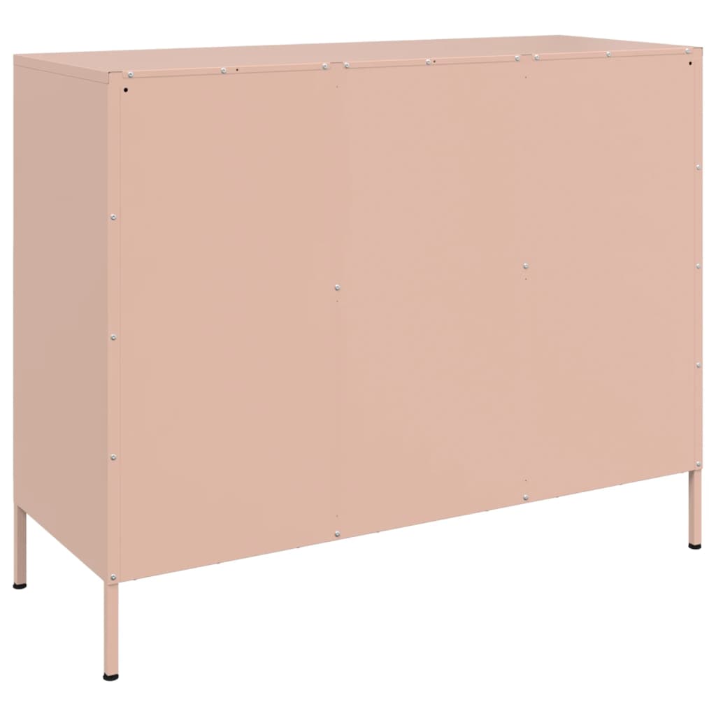 vidaXL Szafka, różowa, 100,5x39x79 cm, stal