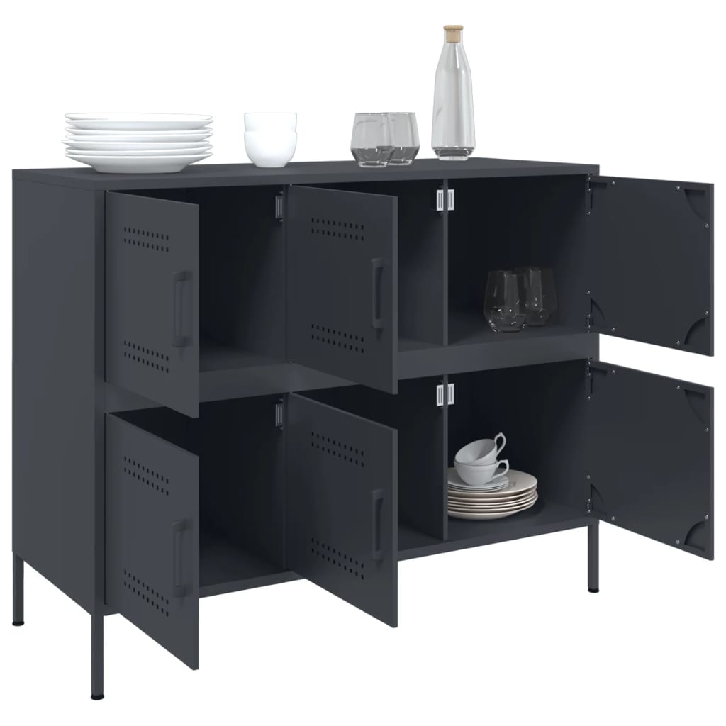 vidaXL Szafka, antracytowa, 100,5x39x79 cm, stal