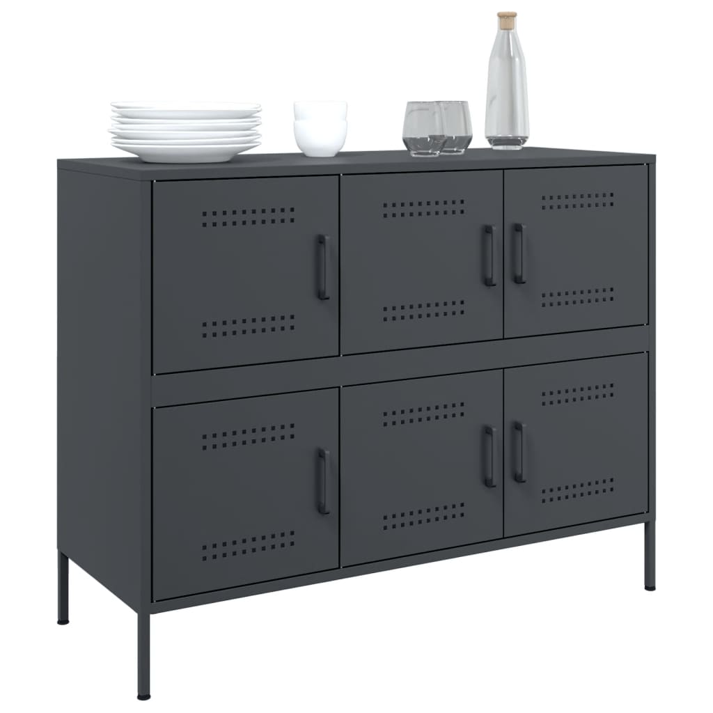 vidaXL Szafka, antracytowa, 100,5x39x79 cm, stal