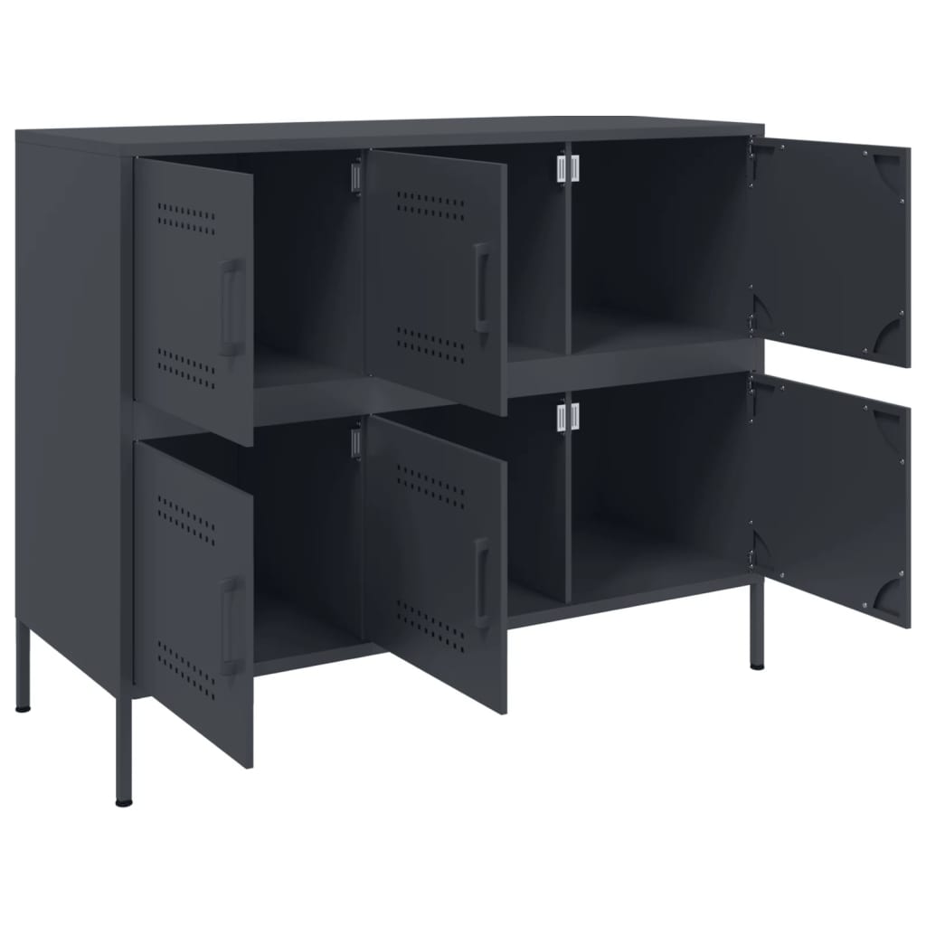 vidaXL Szafka, antracytowa, 100,5x39x79 cm, stal
